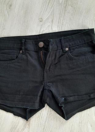 Джинсові чорні класичні короткі шорти denim co 42-44,s,m