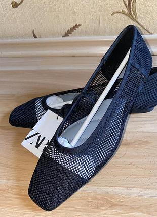 Балетки zara, туфлі на низькому ходу