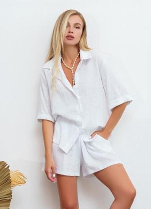 Костюм. бавовняний костюм з сорочкою та шортами