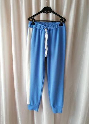 ✅штати штани спортивно прогулянкові з ламасом на талії гумка і куліска рр на бирці xl піт 39 см тягн