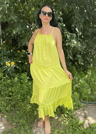 Лаймовый сарафан papaya   l/xl