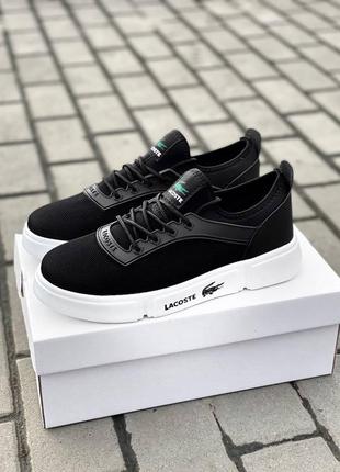 Чоловічі білі кросівки, кеди lacoste кеді кросівки чорні з білим 40-44