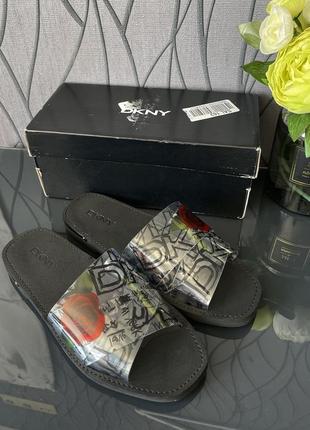Шлёпанцы dkny, женские шлепанцы dkny isha logo5 фото