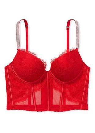 Красный бюст бюстье корсет со стразами victoria’s secret