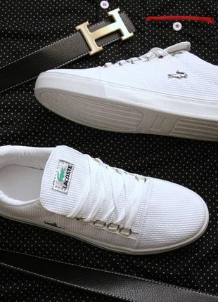 Белые кеды кроссовки мужские lacoste. кеди, кросівки білі 40-44р4 фото