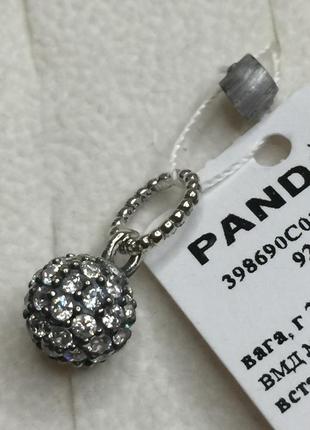 Срібний шарм пандора 398690c01 підвіска куля кулька з камінням камінчиками срібло проба 925 новий з біркою6 фото