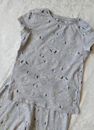 Піжама на дівчинку 6-7 років f&f штани футболка з далматинцями піжама2 фото