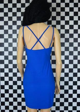 Плаття синє яскраве по фігурі сукня футляр неон3 фото