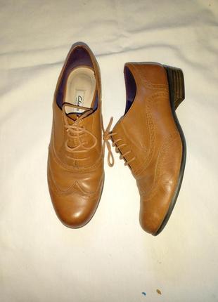 Туфли броги кожаные clarks 40-41размер