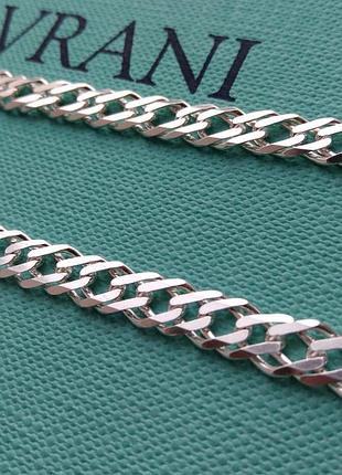 Срібна ланцюжок 55 см подвійний ромб 19 грам 6 мм ширина