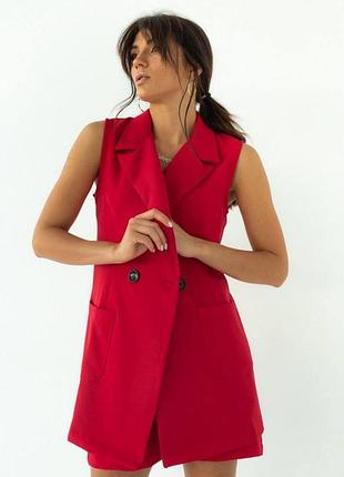 Стильный костюм с шортами и жилеткой3 фото