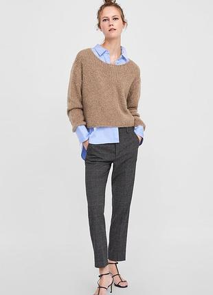 Zara завужені брюки штани в клітку у клітинку