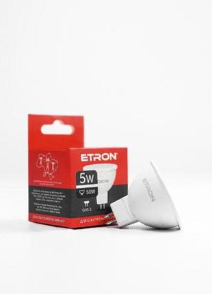 Лампа светодиодная etron light power 1-elp-062 mr16 5w 4200k 220v gu5.3