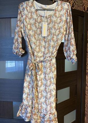Плаття в квіточку 👗 креп шифон i-zer 10