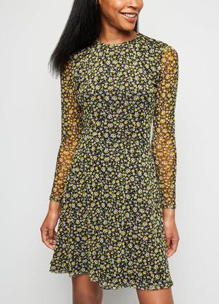 Сукня в квіточку new look плаття в дрібний квітковий принт зелене жовте плаття з квітковим принтом