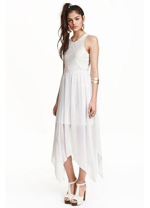 Плаття довге біле від h&m, розмір 32, xxs