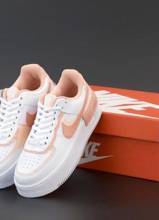 Женские кроссовки nike air force 1 shadow white pink 36-37-38-39-40