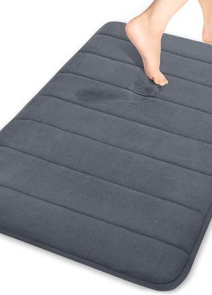 Современный коврик для ванной с эффектом памяти - 50 х 80 см графит - антискользящий, мягкий