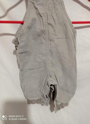 Вельветові бавовняні сірі штани на підтяжках напівкомбінезон пісочник бавовна велюр2 фото