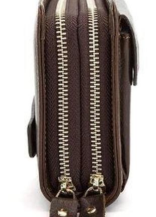 Мужская барсетка с ремешком на руку vintage 14915 коричневая5 фото