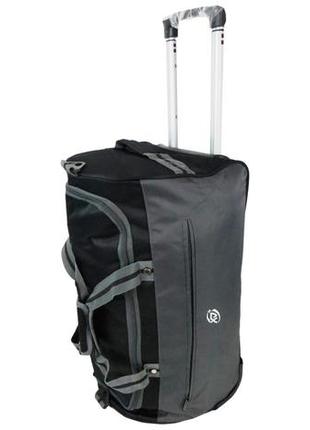 Дорожная сумка на колесиках 42l tb275-22 черная с серым3 фото