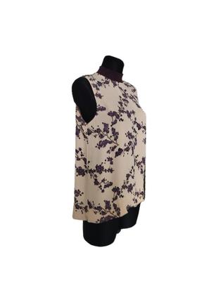 Блуза блузка топ натуральна віскоза без рукавів у квіти пудрова numph р. 46-48-504 фото