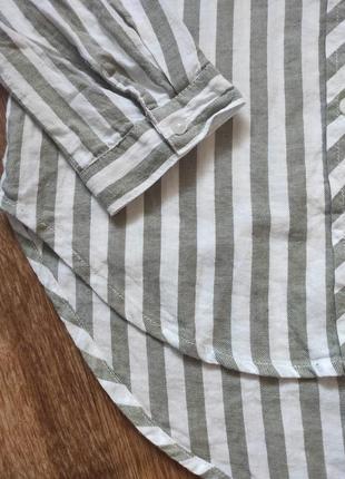 Сорочка в смужку з натуральної тканини 100% котон алгодон3 фото