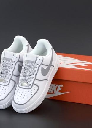 Женские кроссовки nike air force 1 low white reflective 36-37-38-39-40