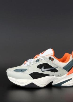 Nike m2k tekno grey white orange женские кроссовки найк м2к текно6 фото