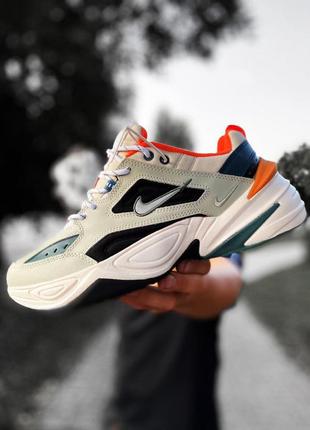 Nike m2k tekno grey white orange женские кроссовки найк м2к текно8 фото