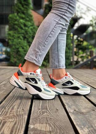 Nike m2k tekno grey white orange женские кроссовки найк м2к текно2 фото