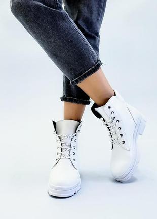 Женские ботинки трапперы из натуральной кожи демисезонные shans7 фото