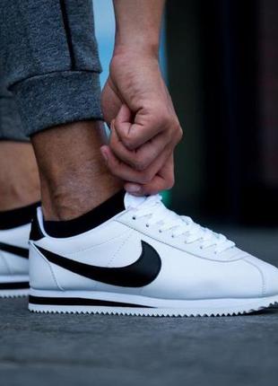 Nike cortez white black 2 жіночі кросівки найк кортез1 фото