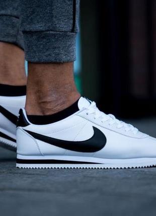 Nike cortez white black 2 жіночі кросівки найк кортез5 фото