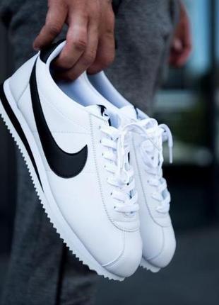 Nike cortez white black 2 чоловічі кросівки найк кортез