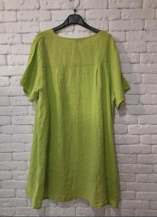 Зелене лляне плаття італія5 фото