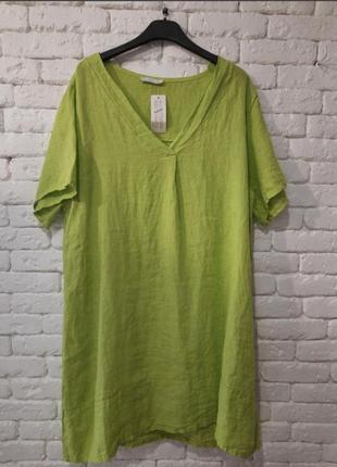 Зелене лляне плаття італія4 фото