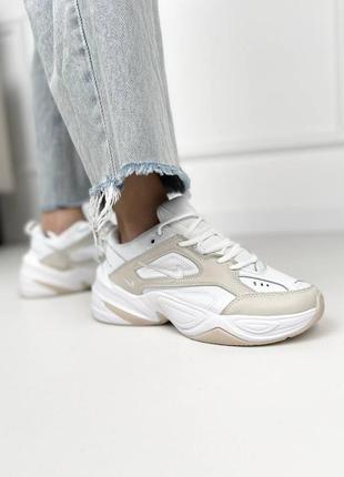 Мужские кроссовки nike m2k tekno summit white / найк м2к текно бежевые5 фото