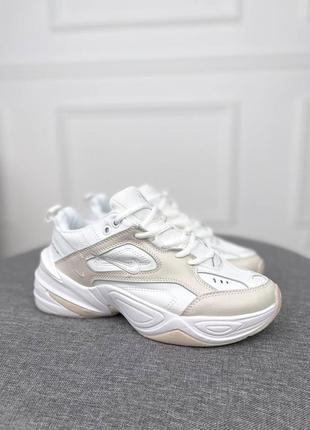 Мужские кроссовки nike m2k tekno summit white / найк м2к текно бежевые1 фото