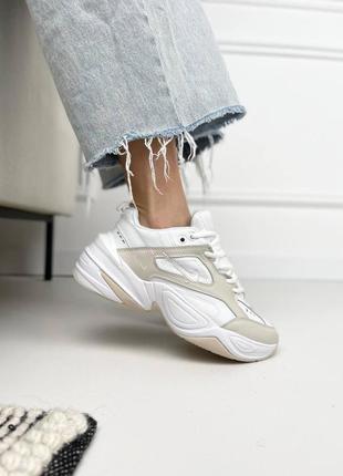 Мужские кроссовки nike m2k tekno summit white / найк м2к текно бежевые7 фото