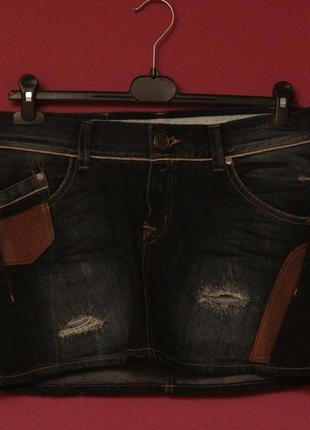 Pepe jeans selvage denim skirt 41 см напівобхват спідниця (selvedge селвидж) натуральна шкіра1 фото