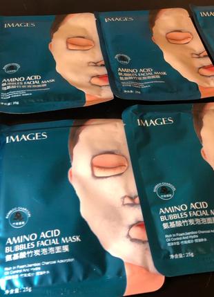 Пузырьковая тканевая маска для лица images bubbles mask amino acid с аминокислотами, 25 г1 фото