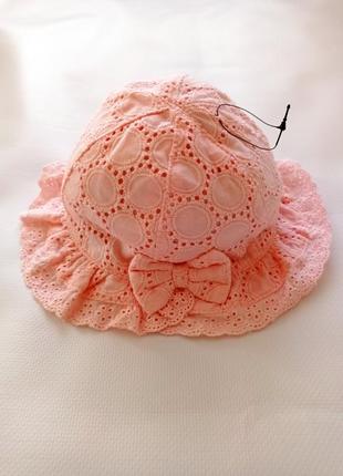 Next. панама с прошвы на 0 - 3 месяцев. 2