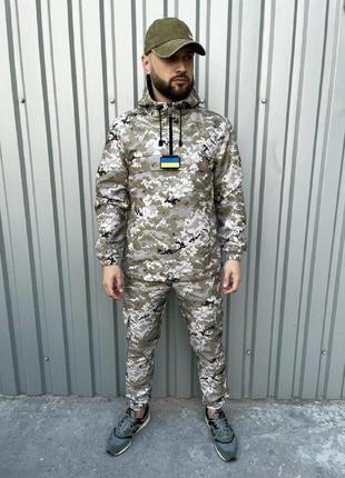 Комплект анорак terra піксель з липучкою + штани військовий військовий