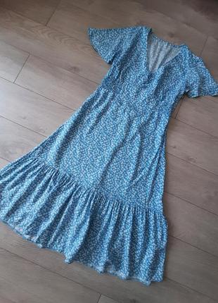 Нежно-голубое платье .100%,вискоза4 фото