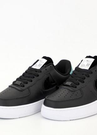 Женские кроссовки nike air force 1 low black white 37-383 фото