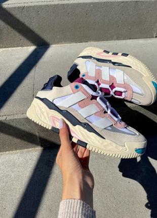 Кроссовки женские adidas niteball off white cream white  адидас