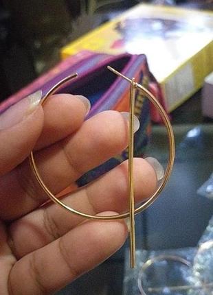 Вечірні сережки кільця трендові геометричні золотисті сережки4 фото