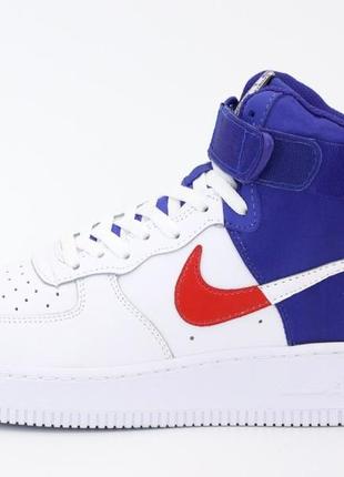 Мужские кроссовки nike air force 1 mid white blue 42-43-444 фото