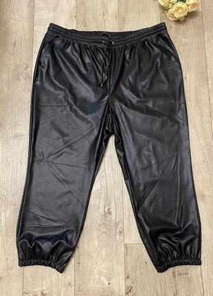 Кожаные штаны-джоггеры (экокожа) george, р.3xl-4xl